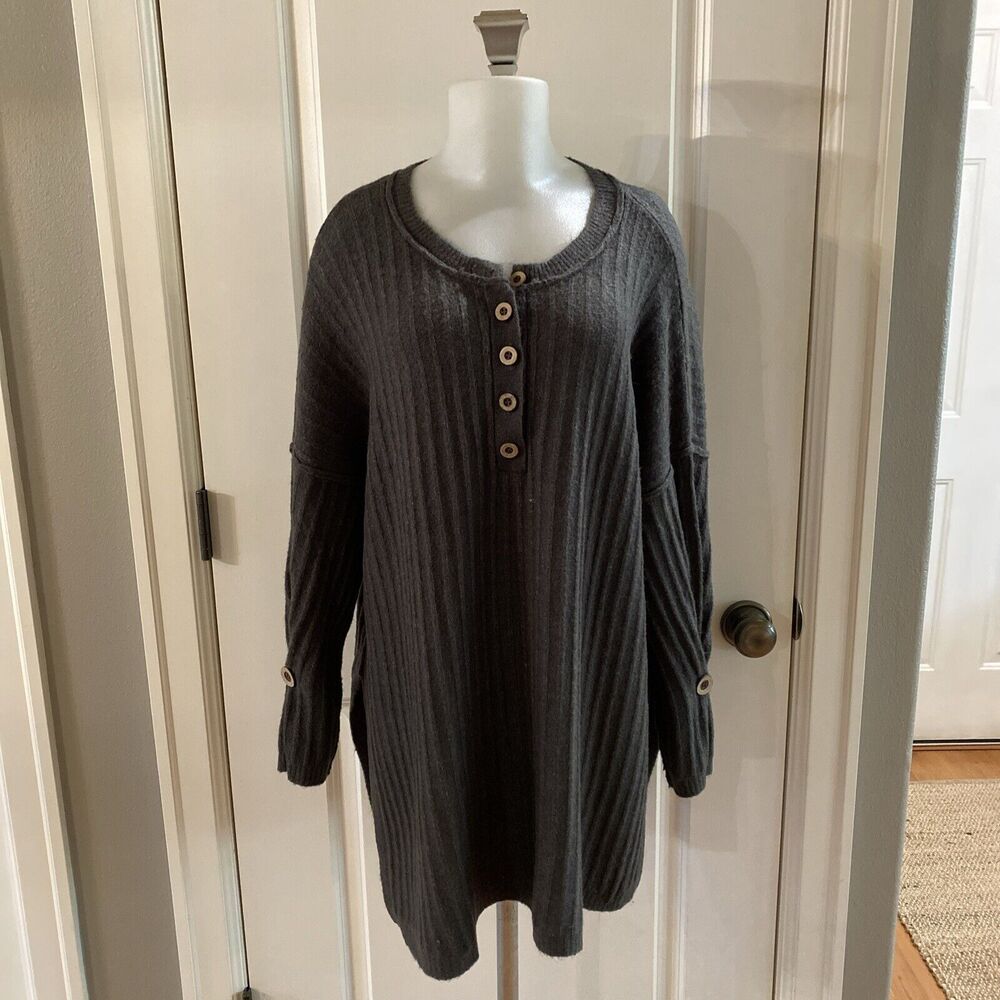 Free People Intimately‎ Around The Clock Pullover Grey Soft Pullover Sweater - S - Picture 2 of 13